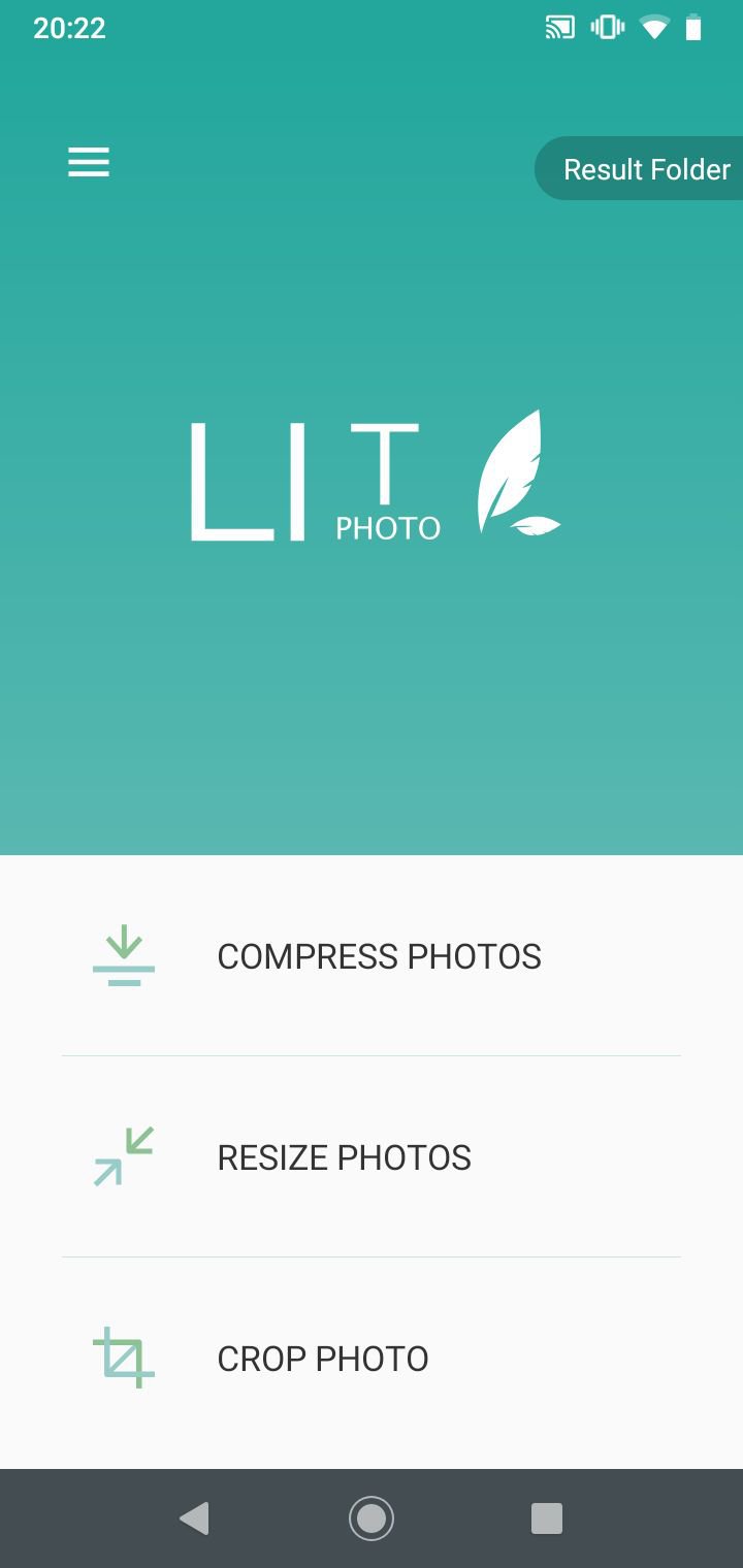 Buka aplikasi Kompres Foto, dan pilih menu Compress Photos yang ada di halaman utama.