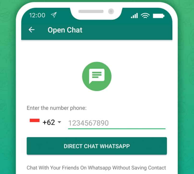 Setelah selesai mengetik nomor tujuan, tap pada tombol Direct Chat WhatsApp.