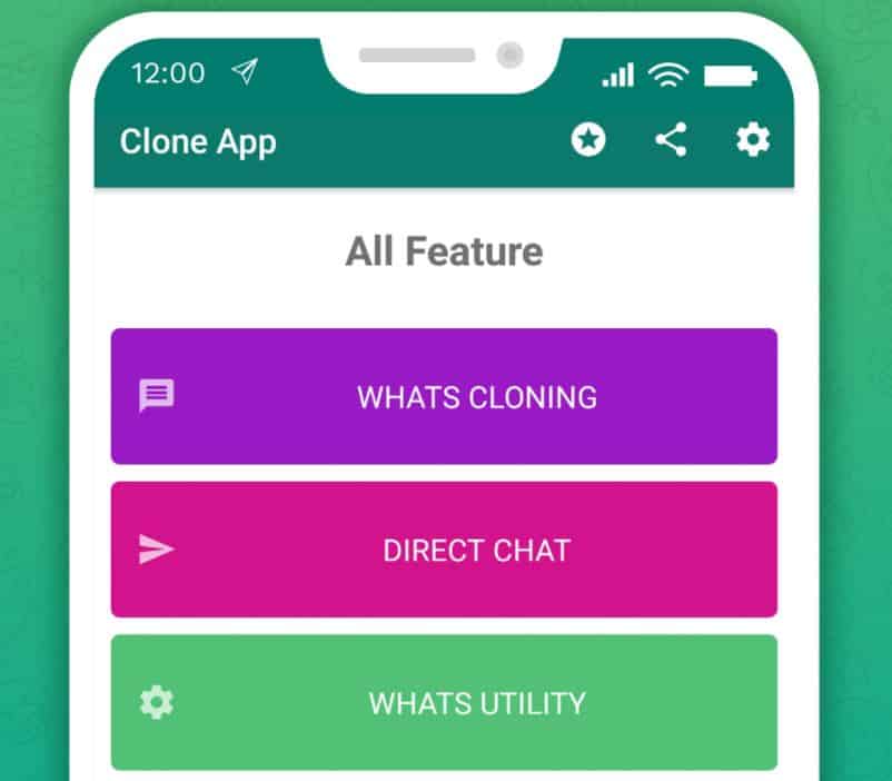 Saat muncul tampilan menu utama WA Clone, langsung pilih menu chat.